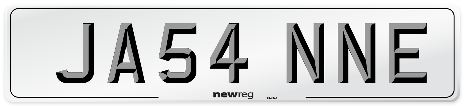 JA54 NNE Number Plate from New Reg